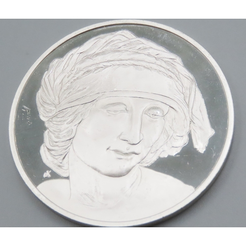 1235 - Leonardo da Vinci (1452 - 1519) Study for St. Anne c.1510 - 1511 Solid Sterling Silver Proof Medalli... 