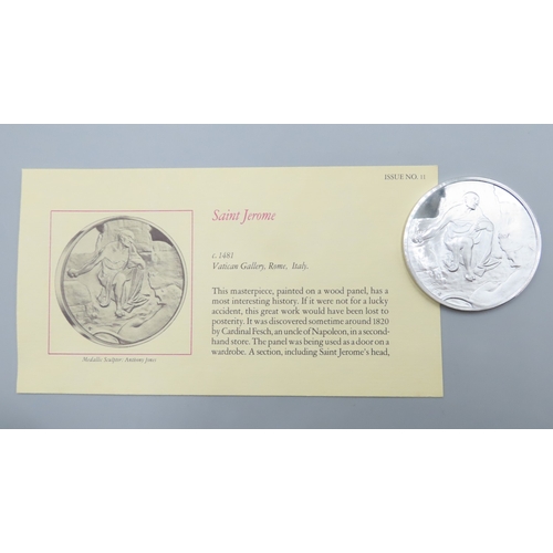 1236 - Leonardo da Vinci (1452 � 1519) Saint Jerome c.1481 Solid Sterling Silver Proof Medallion Mint Weigh... 