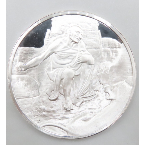 1236 - Leonardo da Vinci (1452 � 1519) Saint Jerome c.1481 Solid Sterling Silver Proof Medallion Mint Weigh... 