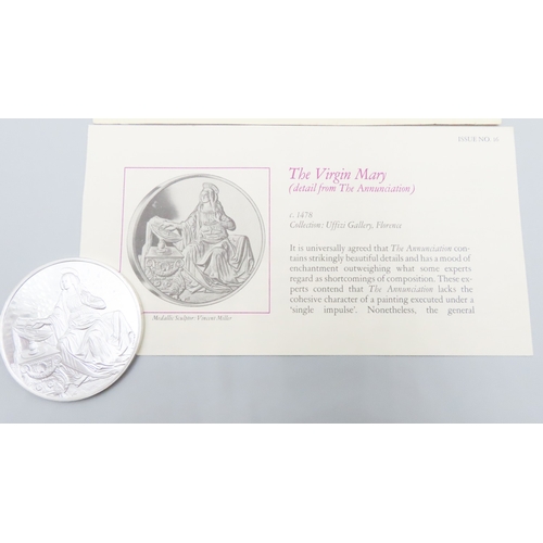 1239 - Leonardo da Vinci (1452 � 1519) The Virgin Mary c.1478 Solid Sterling Silver Proof Medallion Mint We... 