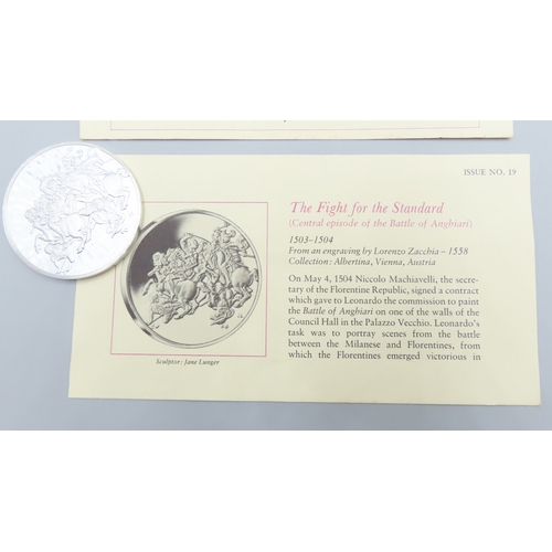 1240 - Leonardo da Vinci (1452 - 1519) The Fight for the Standard c.1503 - 1504 Solid Sterling Silver Proof... 