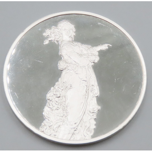 1243 - Leonardo da Vinci (1452 � 1519) The Pointing Lady c.1513 - 1515 Solid Sterling Silver Proof Medallio... 