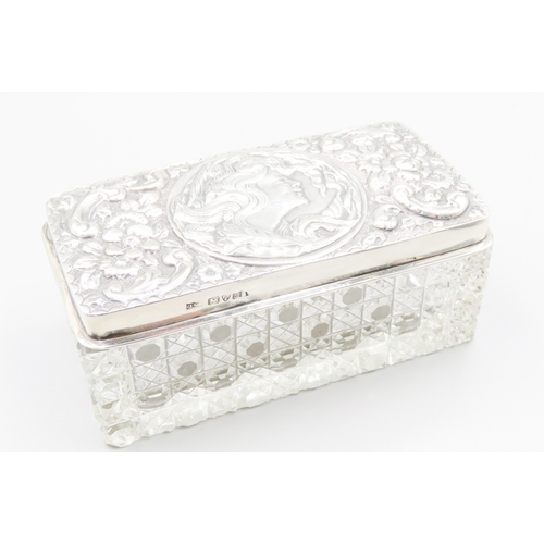 125 - Silver Top Box Art Neveu Hobnail Cut Desk Box 10cm Wide 5cm Deep and 4cm High