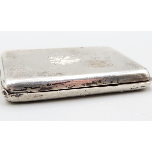 127 - Silver Visiting Card Case Hinged Cover 6cm by 4cm