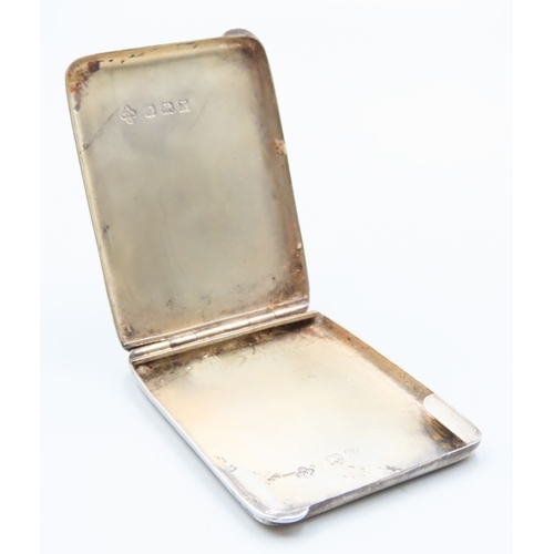 127 - Silver Visiting Card Case Hinged Cover 6cm by 4cm