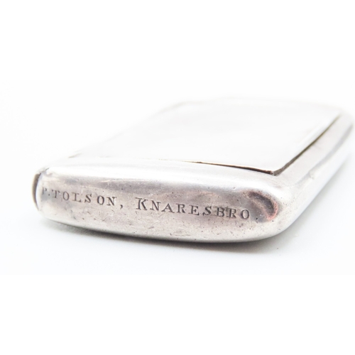 132 - Silver Snuff Box Hinged Cover 7cm by 4.5cm