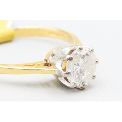 14 - Diamond Solitaire Eight Claw Set in Platinum Mounted on 18 Carat Yellow Gold Total Diamond Carat Wei... 