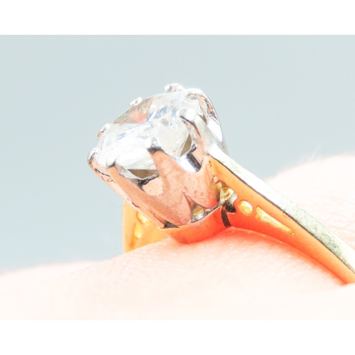 14 - Diamond Solitaire Eight Claw Set in Platinum Mounted on 18 Carat Yellow Gold Total Diamond Carat Wei... 