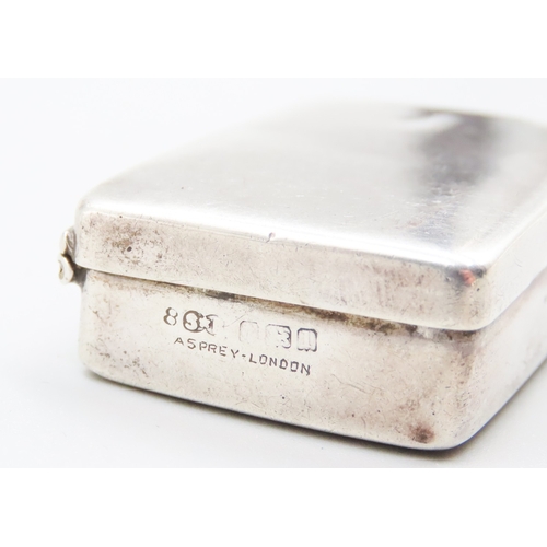 148 - Silver Rectangular Form Snuff Box Gilded Interior 5cm by 3cm