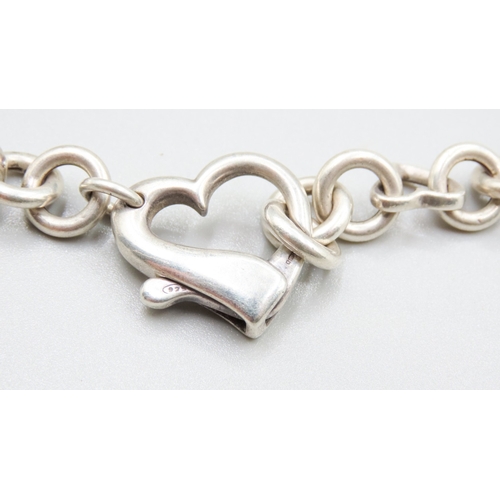 149 - Silver Heart Link Necklace 42cm Long