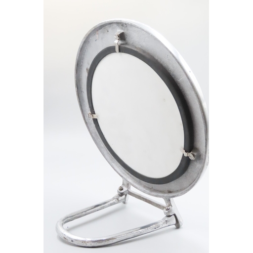 1508 - Designer Desk Tabletop Mirror Circular Form Chrome Plated Approximately 10 Inches Diameter