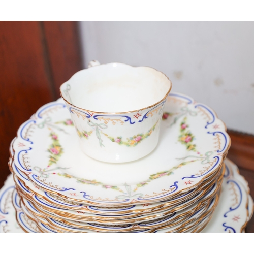 1516 - Edwardian Part Tea Service Attractively Detailed Floral Motifs Co by Collingwoods of York