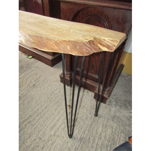 1522 - Designer Oak Top Side Table Approximately 54 Inches Long x 30 Inches High