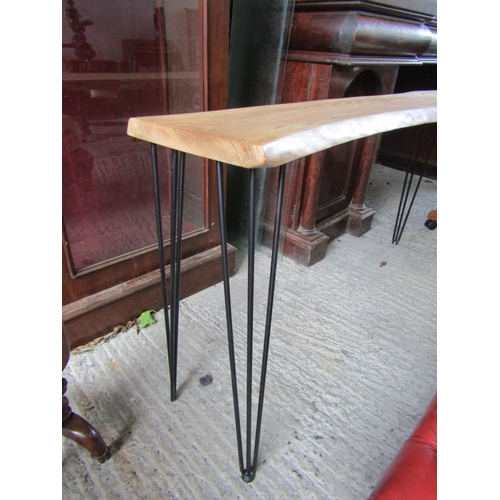 1522 - Designer Oak Top Side Table Approximately 54 Inches Long x 30 Inches High