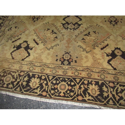 1565 - Antique Ochre Ground Persian Pure Wool Rug Approximately 13ft Long x 10ft Wide