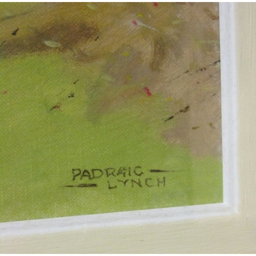 1566 - Padraig Lynch b.1936 At the Hay Oil on Board 20 Inches High x 14 Inches Wide Approximately Signed