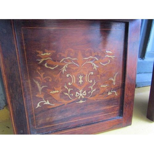 1582 - Pair of Antique Rosewood Inlaid Hanging Shelfs Inset Mirrors to Each Approximately 12 Inches Wide x ... 