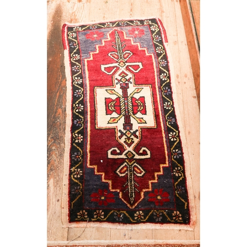 1597 - Pair of Persian Pure Wool Rugs Each Approximately 30 Inches Long x 16 Inches Wide