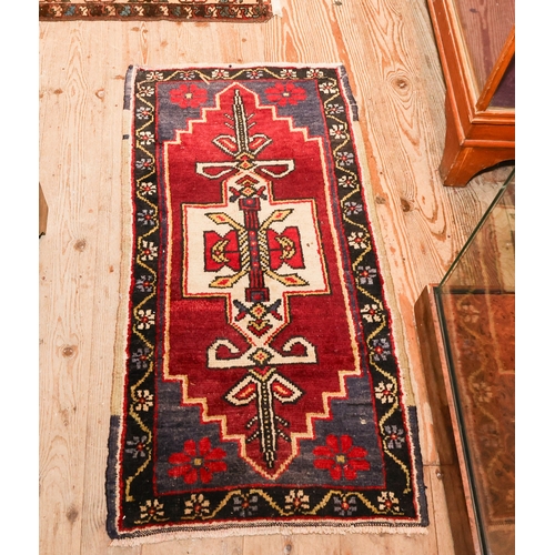 1597 - Pair of Persian Pure Wool Rugs Each Approximately 30 Inches Long x 16 Inches Wide