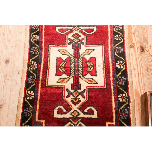 1597 - Pair of Persian Pure Wool Rugs Each Approximately 30 Inches Long x 16 Inches Wide