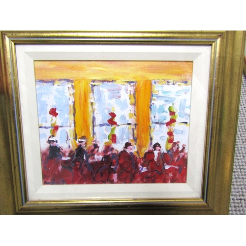 1610 - Marie Carroll Bewley's Grafton Street Shelbourne Bar Oil on Board Approximately 16 Inches High x 18 ... 