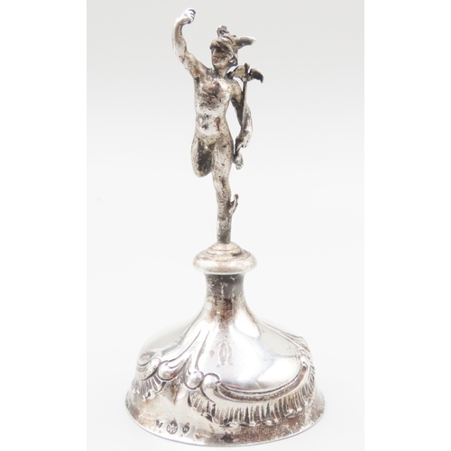 1611 - Silver Figure Hermes Alighting with Winged Hat Approximately 9cm High