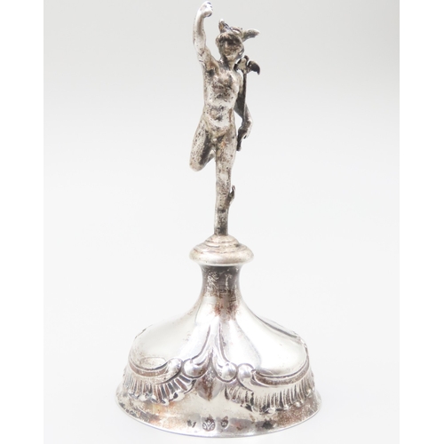 1611 - Silver Figure Hermes Alighting with Winged Hat Approximately 9cm High