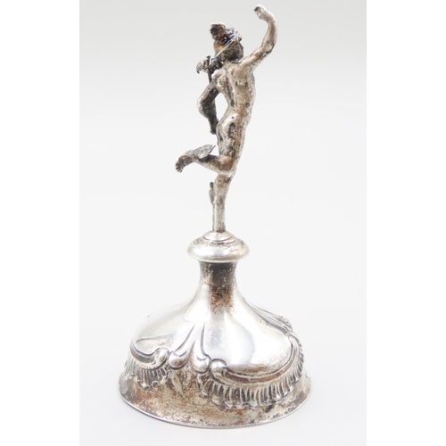 1611 - Silver Figure Hermes Alighting with Winged Hat Approximately 9cm High