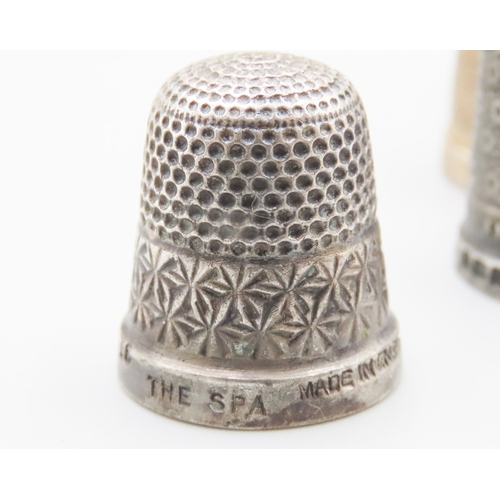 1614 - Six Silver Thimbles One with Enamelwork