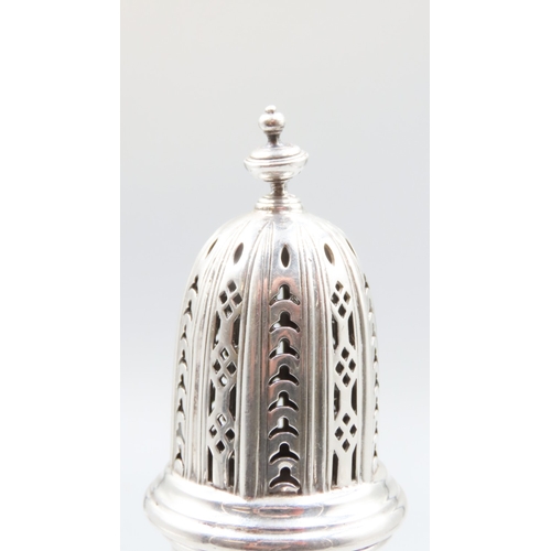 1618 - Silver Sugar Caster Pedestal Form Attractively Detailed Approximately 17cm High