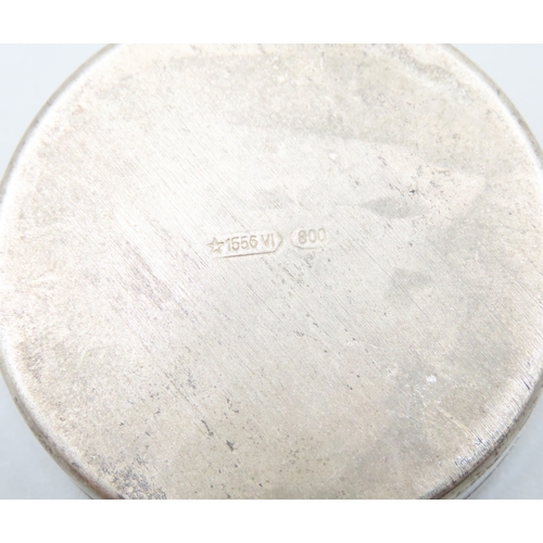 1619 - Pill Box Circular Form Embossed Cover Approximately 4cm Diameter