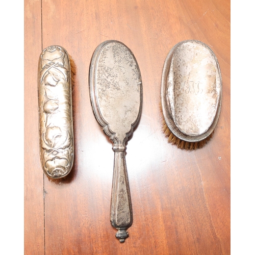 1629 - Three Edwardian Silver Mounted Brushes