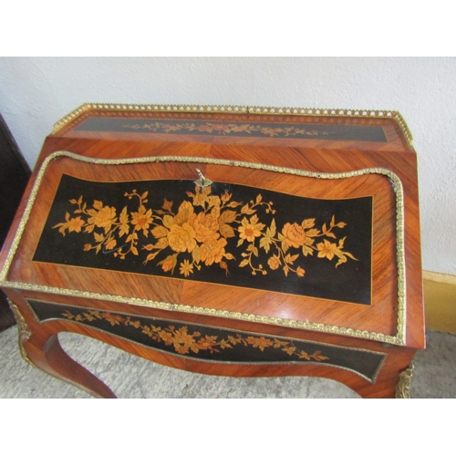 1643 - Victorian Marquetry Decorated Kingswood Ladies Bureau Dame with Ormolu Mounts Attractively Detailed ... 