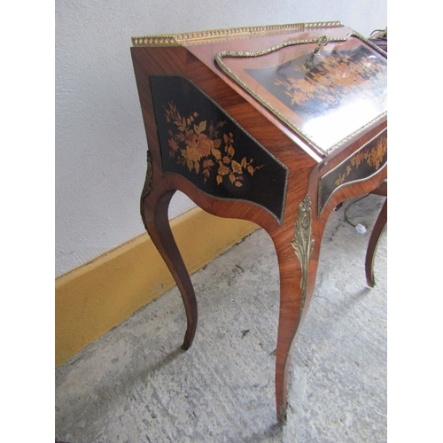 1643 - Victorian Marquetry Decorated Kingswood Ladies Bureau Dame with Ormolu Mounts Attractively Detailed ... 