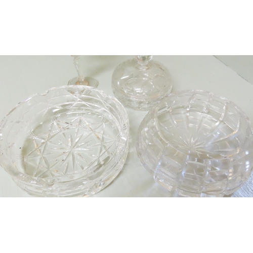 1660 - Two Irish Cut Crystal Bowls One Waterford Preserve Jar with Cover or Powder Jar with Cover and Vinta... 