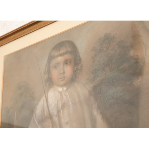 1666 - Pastel Portrait in Garden Gilt Framed Approximately 24 Inches High x 20 Inches Wide