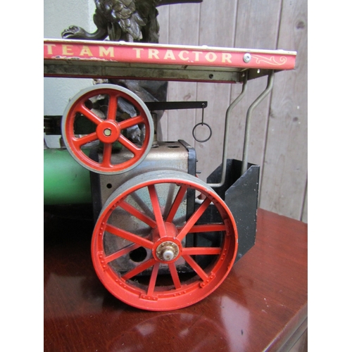 1677 - Old Mamod Steam Powered Tractor Metal Wheels Approximately 12 Inches Wide