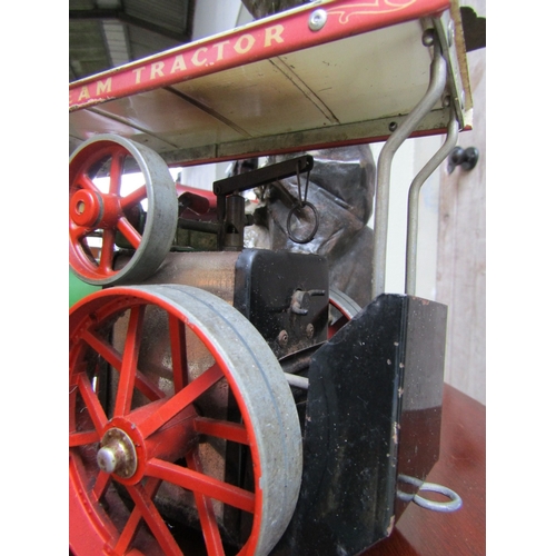 1677 - Old Mamod Steam Powered Tractor Metal Wheels Approximately 12 Inches Wide