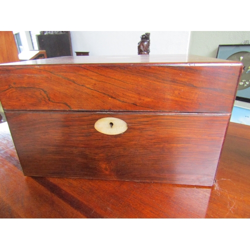 1680 - Regency Rosewood Mother of Pearl Panel Inset Box Fitted Interior Approximately 12 Inches Wide