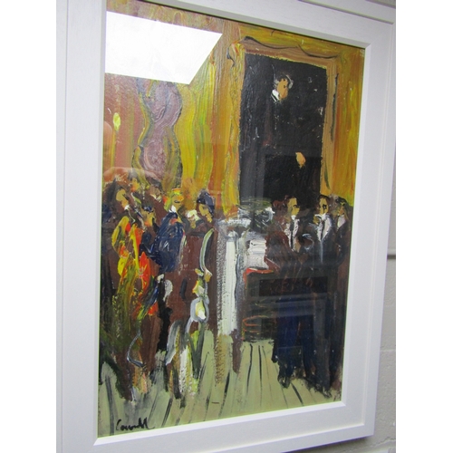 1682 - Marie Carroll Shelbourne Bar Stephens Green Oil on Board Approximately 24 Inches High x 18 Inches Wi... 