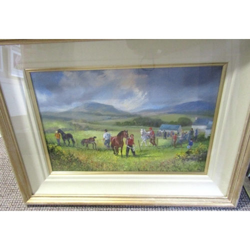 1685 - Susan Webb Pony Show Claddagh Duff Oil on Canvas Signed Approximately 14 Inches High x 26 Inches Wid... 