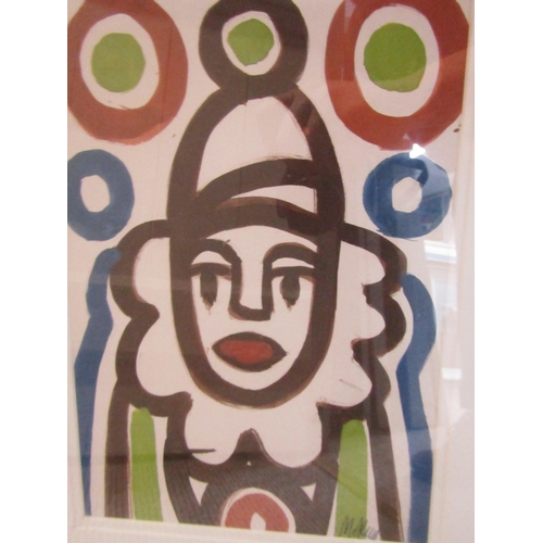 1687 - Markey Robinson (1918 - 1999) Roundy the Clown Watercolour Signed Lower Right Approximately 12 Inche... 