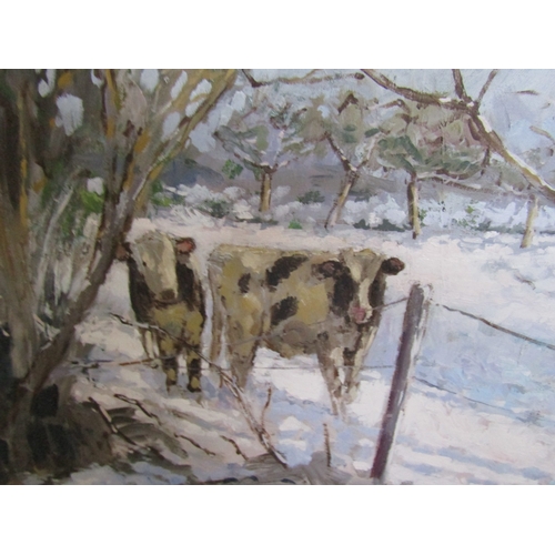 1688 - James MacKeown Cowes Morning Snow Oil on Canvas Approximately 24 Inches x 24 Inches Signed Lower Rig... 