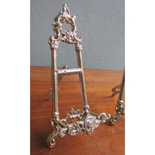 1690 - Two Ormolu Ricco Form Table Top Easels Each Approximately 9 Inches High