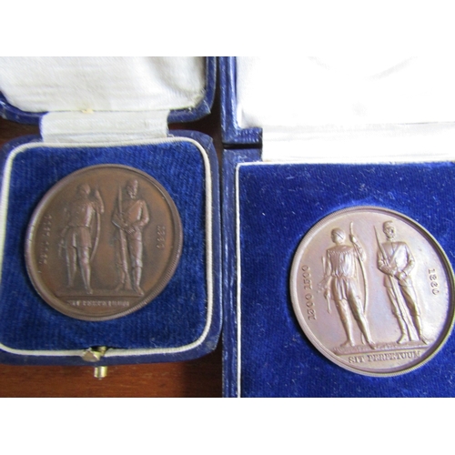 1696 - Eight Bronze Medals Contained Within Original Presentation Cases