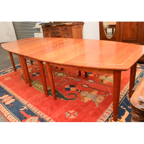 1741 - Modern Hardwood Boardroom Table with Inlaid Top Turned Supports Approximately 12ft Long Composed of ... 