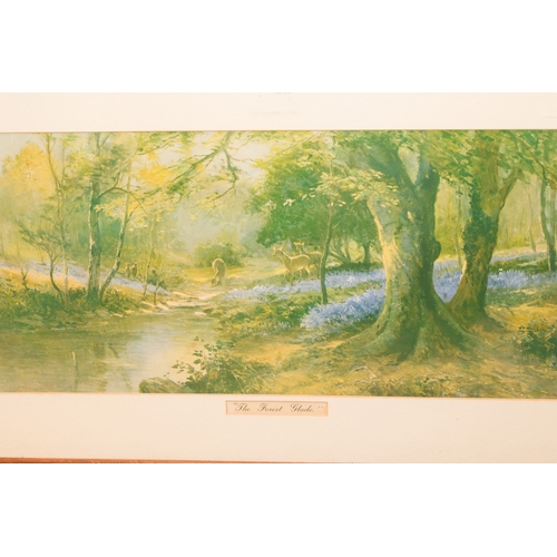 1776 - Edwardian Oak Framed Prints Including Wooden Landscape Largest Approximately 32 Inches Wide x 22 Inc... 