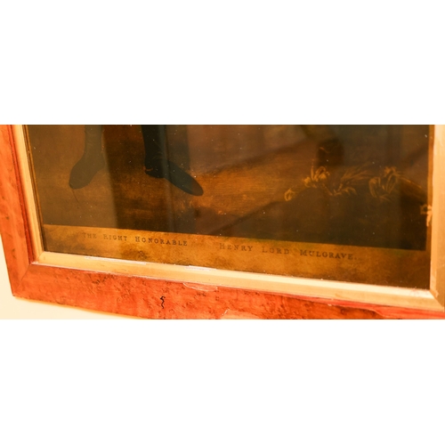 1790 - Military Interest Reverse Engraving on Glass Contained Within Maple Frame Approximately 32 Inches Hi... 