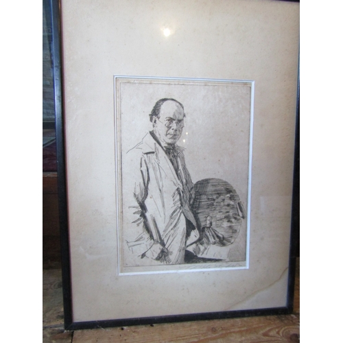 1795 - Joseph Simpson (1879 - 1939) Self Portrait Etching Signed and Numbered 32cm High x 26cm Wide