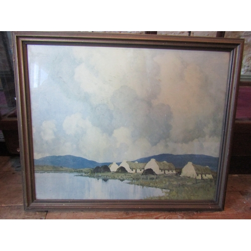 1796 - Paul Henry Fine Art Print Vintage Contained Within Glazed Frame Approximately 16 Inches High x 18 In... 